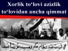 Xorlik to‘lovi azizlik to‘lovidan ancha qimmat