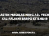 Falastin masalasining asl yechimi Xalifalikni barpo etishdir